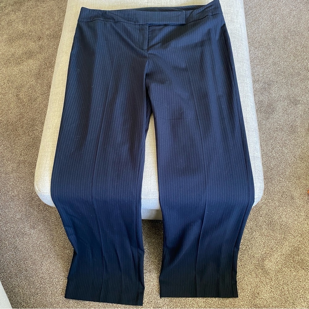 NY & Co. Navy Pinstripe Trousers